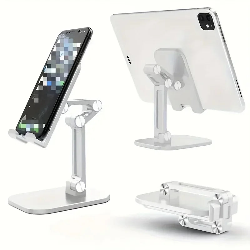 Adjustable Foldable Desktop Phone & Tablet Stand with a Universal Multi-Angle Cradle for iPhone, iPad, & Samsung