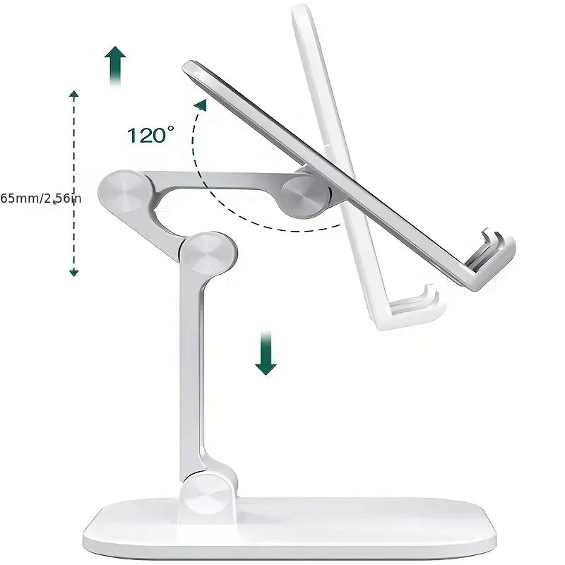 Adjustable Foldable Desktop Phone & Tablet Stand with a Universal Multi-Angle Cradle for iPhone, iPad, & Samsung