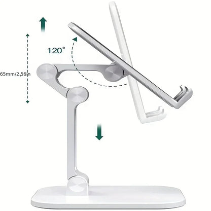 Adjustable Foldable Desktop Phone & Tablet Stand with a Universal Multi-Angle Cradle for iPhone, iPad, & Samsung