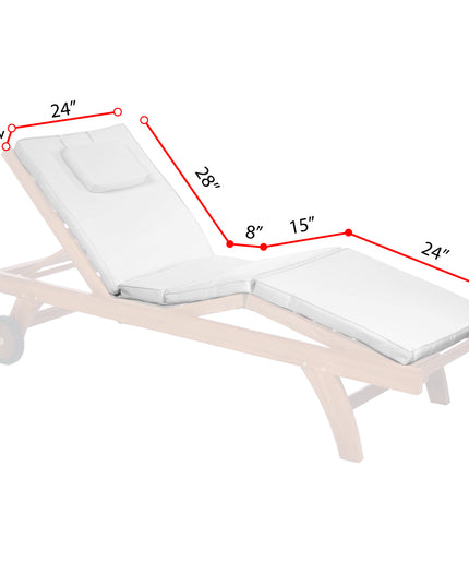 White Chaise Lounger Cushion