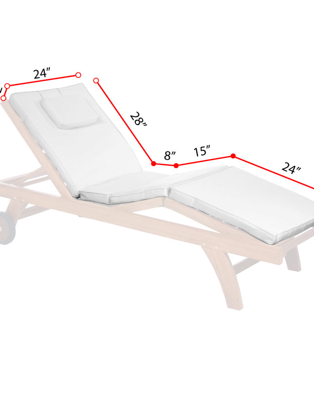 White Chaise Lounger Cushion
