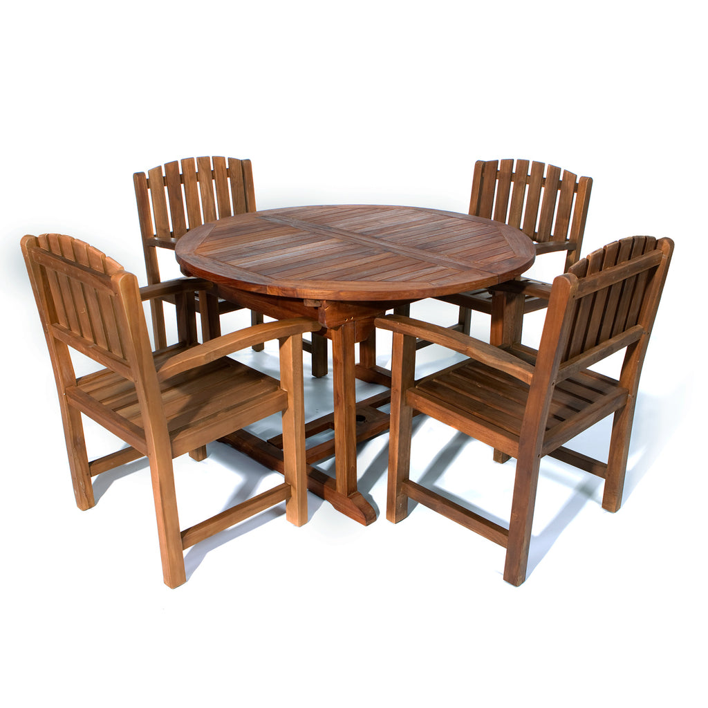 5-Piece Oval Extension Table Dining Chair Set