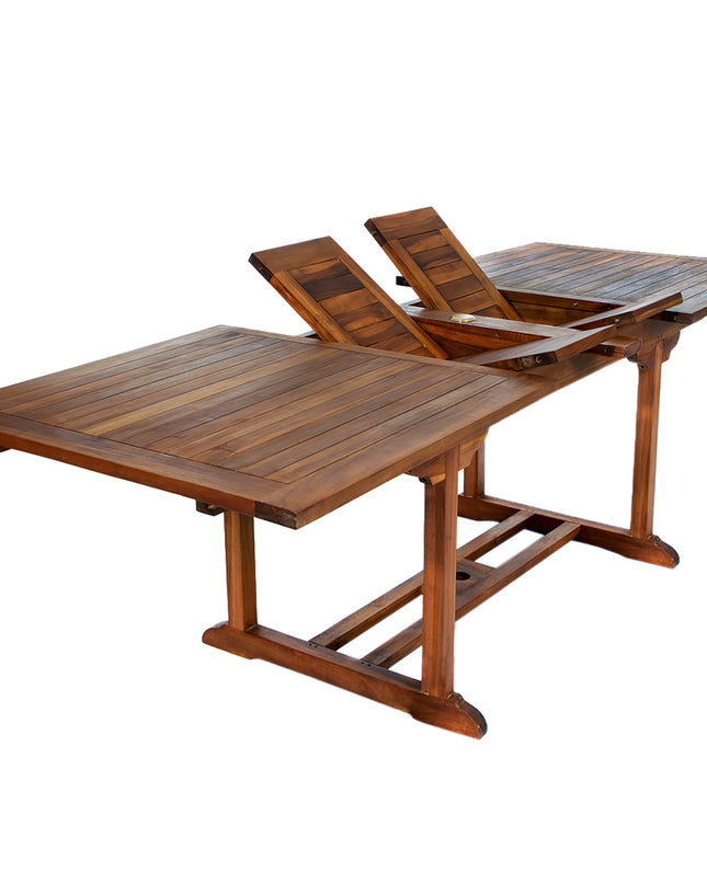 Twin Butterfly Leaf Teak Extension Table