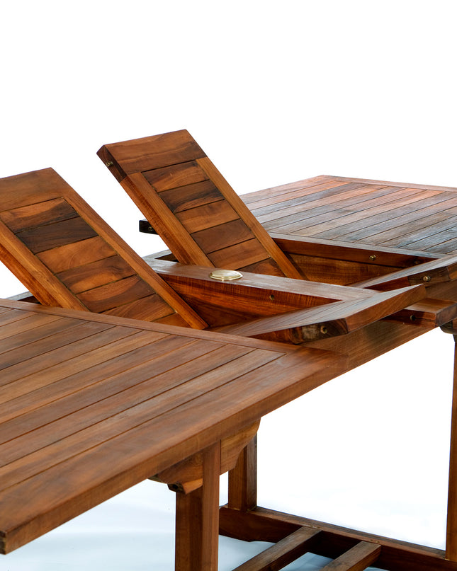 Twin Butterfly Leaf Teak Extension Table