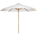 10-ft Teak Market Umbrella with White Canopy