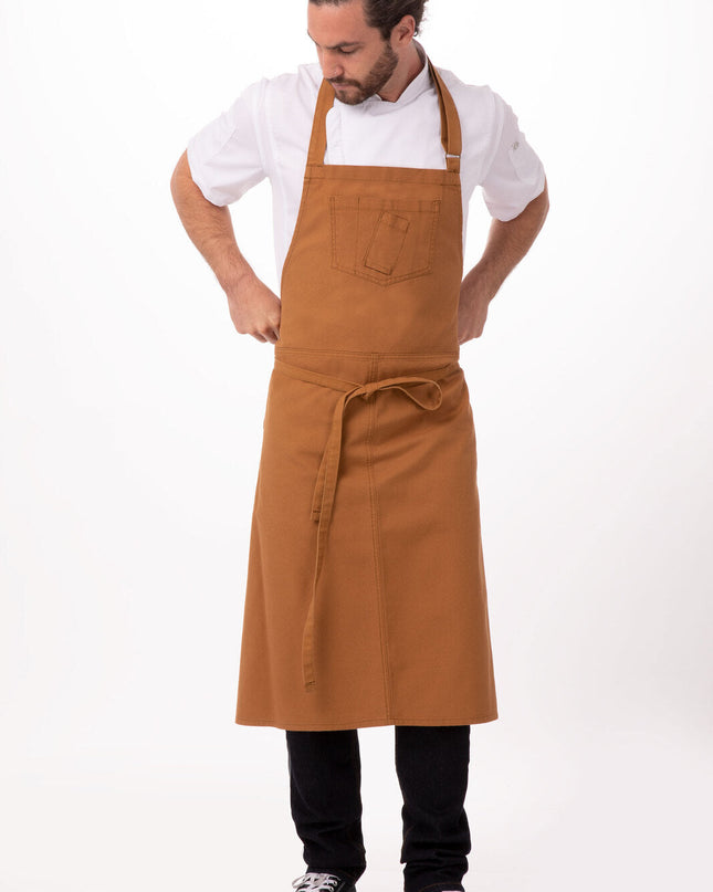 NNEDSZ Rockford Nutmeg Chefs Bib Apron by Chef Works