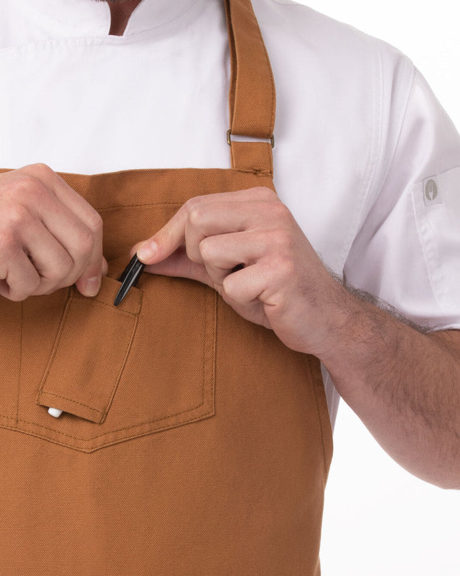 NNEDSZ Rockford Nutmeg Chefs Bib Apron by Chef Works