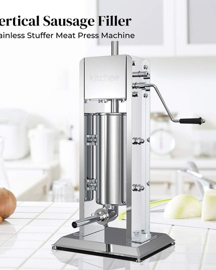 NNEDSZ 5L Manual Vertical Sausage Filler - Stainless Stuffer Meat Press Machine