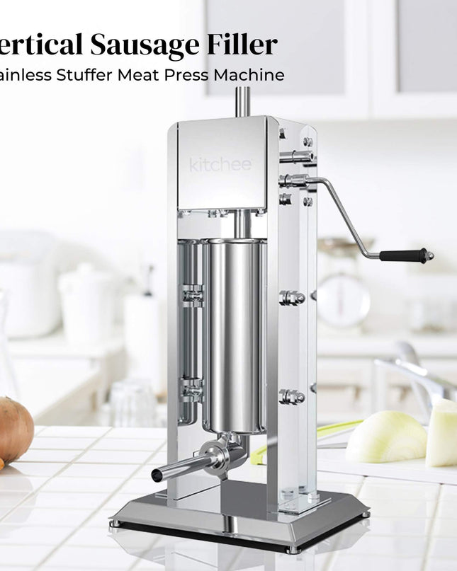 NNEDSZ 5L Manual Vertical Sausage Filler - Stainless Stuffer Meat Press Machine