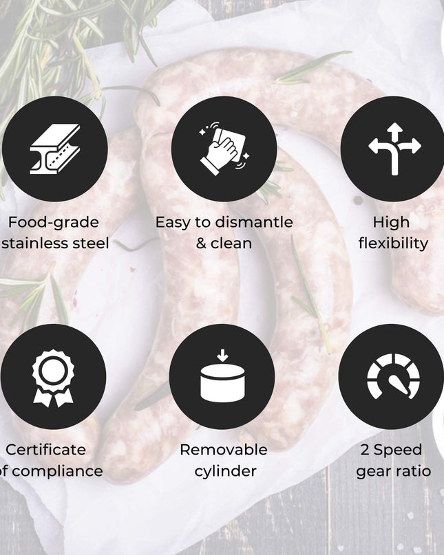 NNEDSZ 5L Manual Vertical Sausage Filler - Stainless Stuffer Meat Press Machine