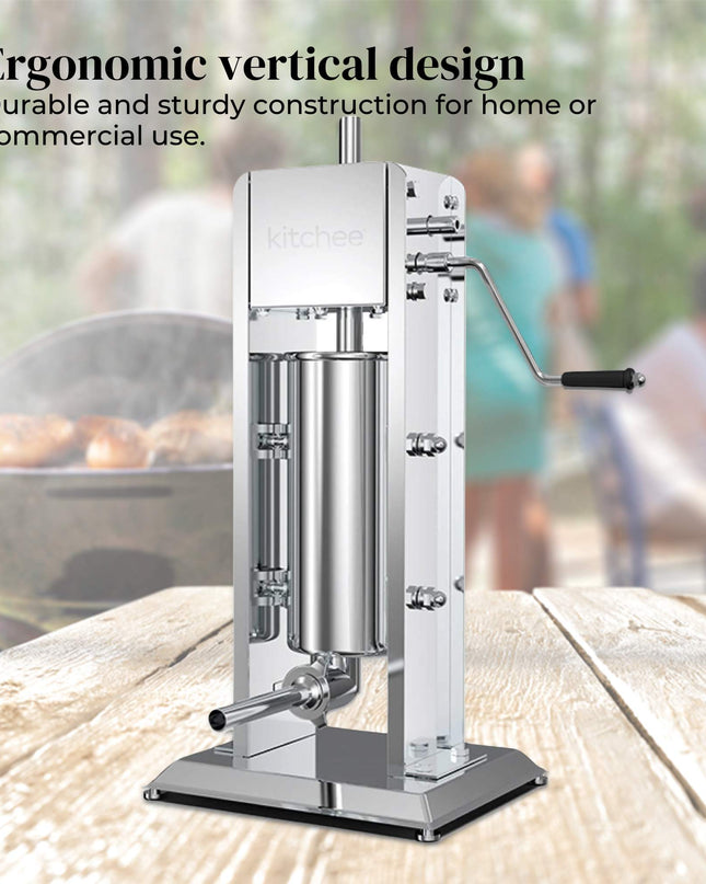 NNEDSZ 5L Manual Vertical Sausage Filler - Stainless Stuffer Meat Press Machine