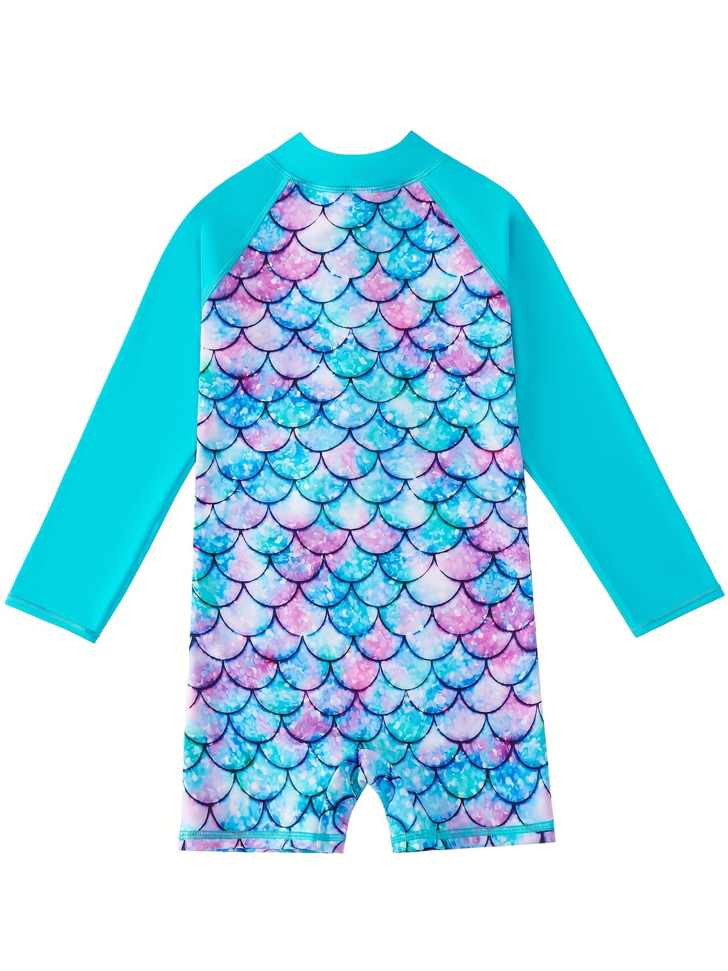 One-piece Enchanting Mermaid Swimsuit for Girls - Vibrant Colors & Stretchable Comfort - Ideal for Pool Parties & Beach Outings