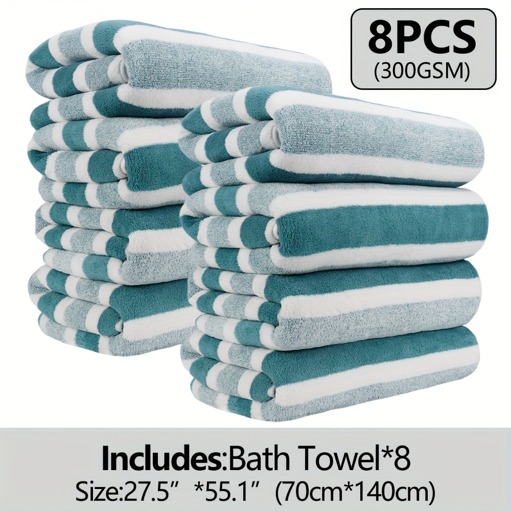 12pcs/ 8pcs/ 4pcs Bath Sheet, Extra Large Coral Fleece Bath Sheet, Large Bath Towels, Ultra-lightweight, Blazing Quick-Dry, Incredibly Absorbent, for Home, Gym, Pool, Spa 55.12*27.56ln Father's Day Gift, Valentine's Day Gift,