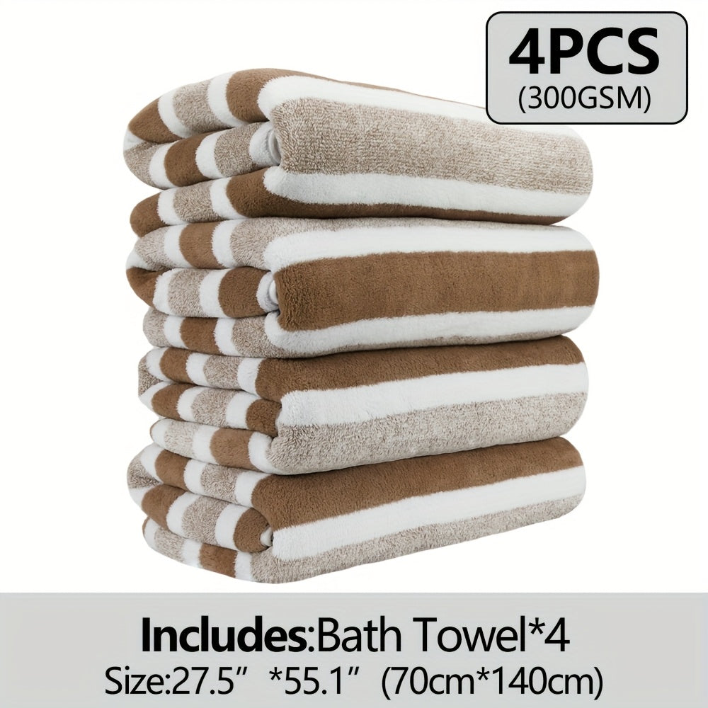 12pcs/ 8pcs/ 4pcs Bath Sheet, Extra Large Coral Fleece Bath Sheet, Large Bath Towels, Ultra-lightweight, Blazing Quick-Dry, Incredibly Absorbent, for Home, Gym, Pool, Spa 55.12*27.56ln Father's Day Gift, Valentine's Day Gift,