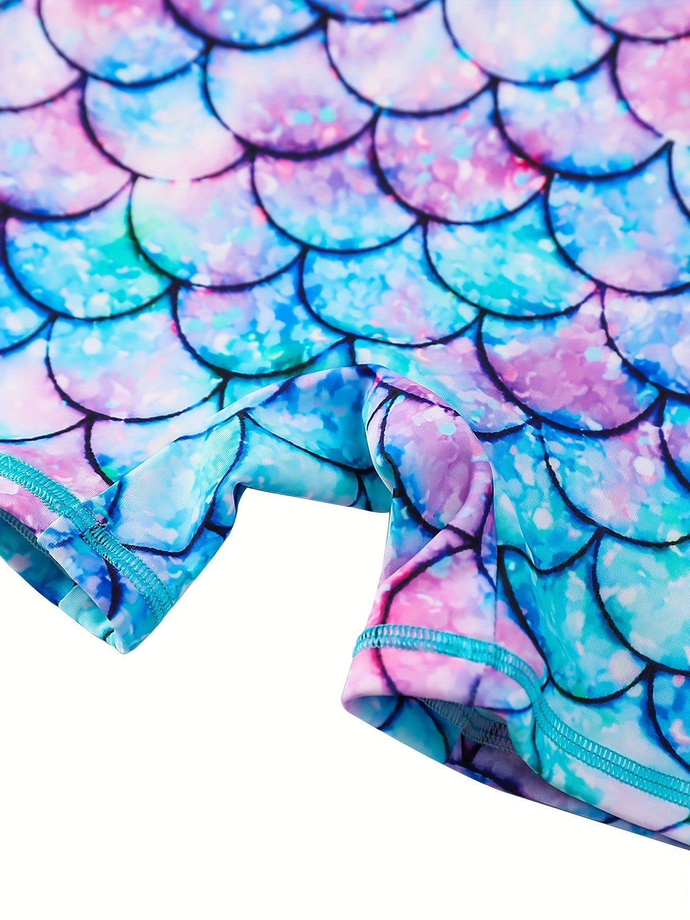 One-piece Enchanting Mermaid Swimsuit for Girls - Vibrant Colors & Stretchable Comfort - Ideal for Pool Parties & Beach Outings