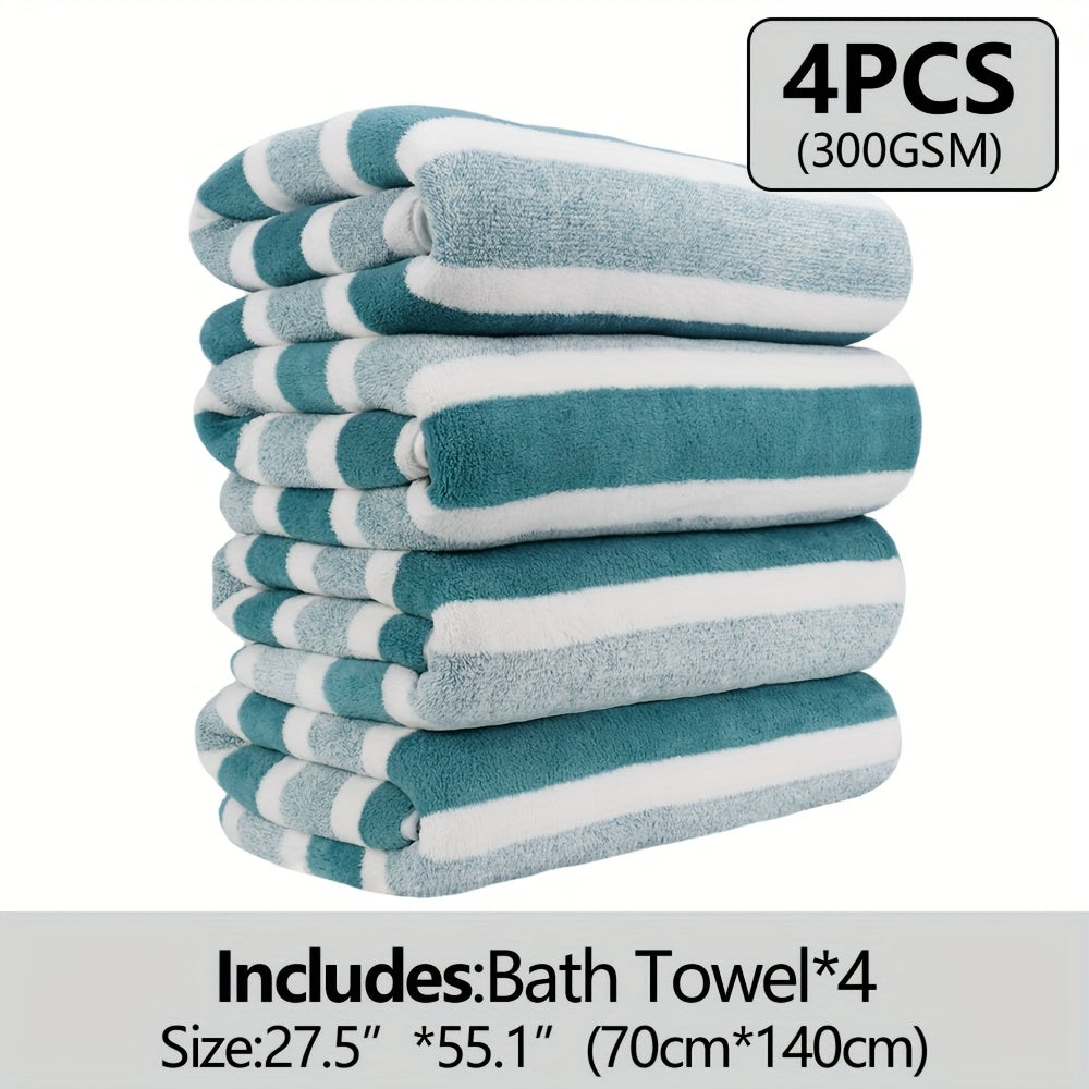 12pcs/ 8pcs/ 4pcs Bath Sheet, Extra Large Coral Fleece Bath Sheet, Large Bath Towels, Ultra-lightweight, Blazing Quick-Dry, Incredibly Absorbent, for Home, Gym, Pool, Spa 55.12*27.56ln Father's Day Gift, Valentine's Day Gift,