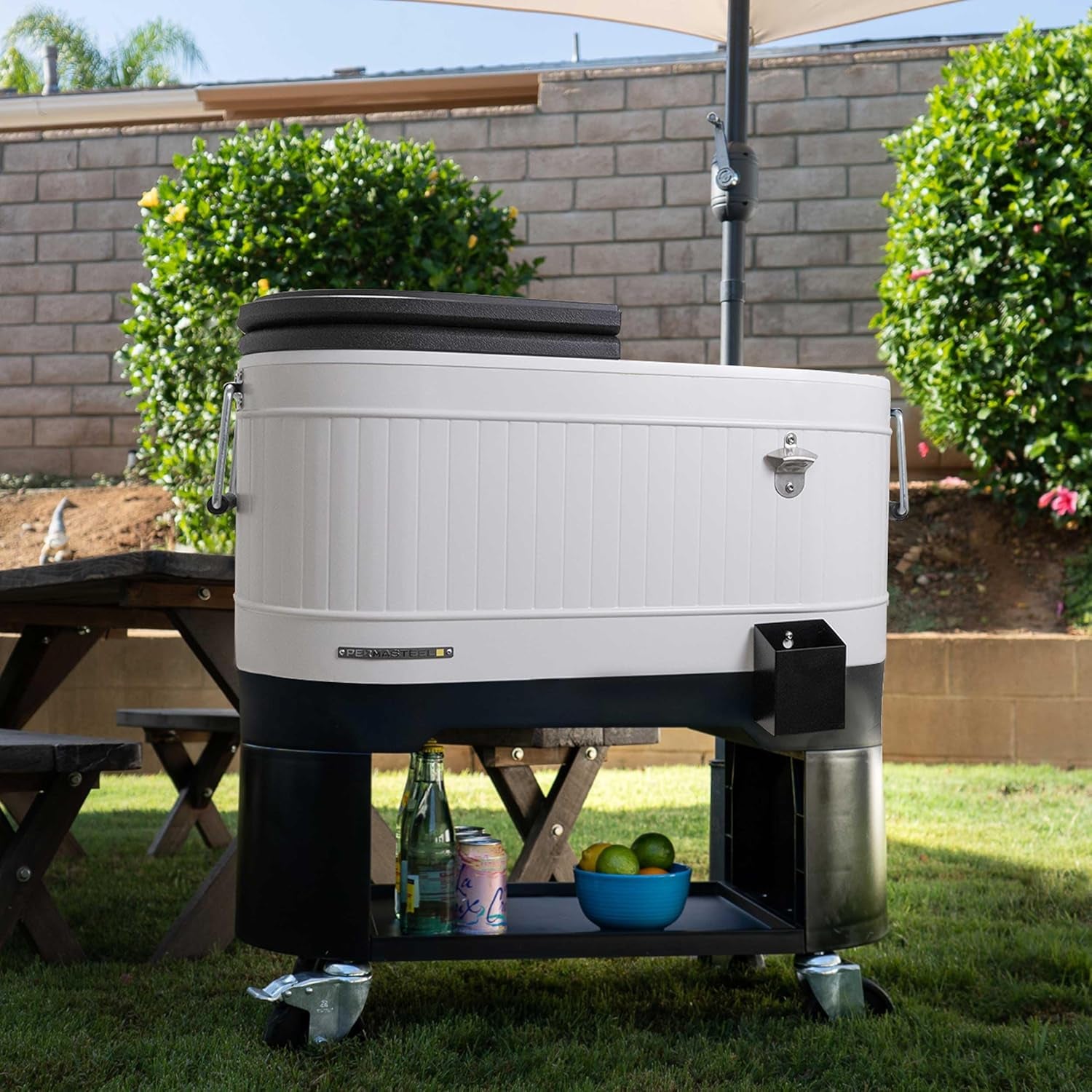 Beat the Heat with Our Stylish 120-Qt Rolling Patio Cooler – Your Ultimate Companion for Summer BBQs, Beach Days, and Backyard Gatherings!