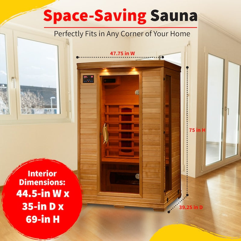 75-In H X 47.75-In W X 39.25-In D Hemlock Fir Wood Infrared Sauna