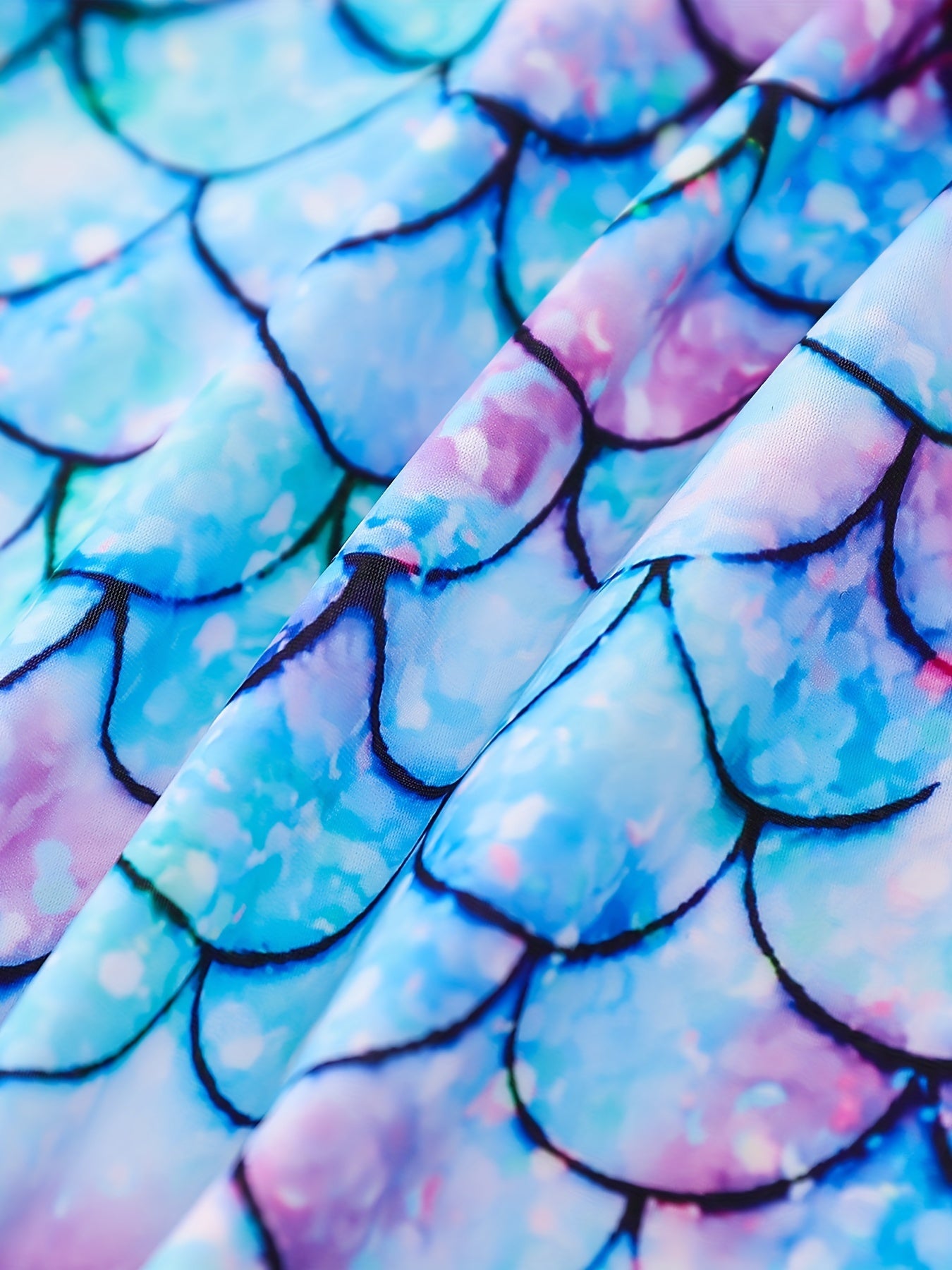 One-piece Enchanting Mermaid Swimsuit for Girls - Vibrant Colors & Stretchable Comfort - Ideal for Pool Parties & Beach Outings