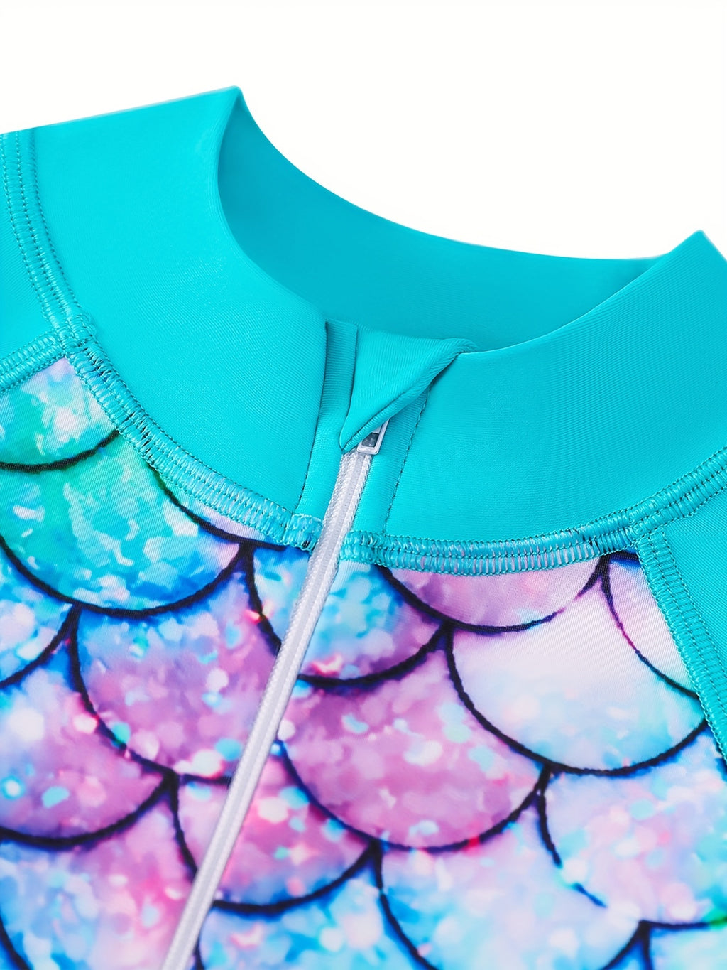 One-piece Enchanting Mermaid Swimsuit for Girls - Vibrant Colors & Stretchable Comfort - Ideal for Pool Parties & Beach Outings