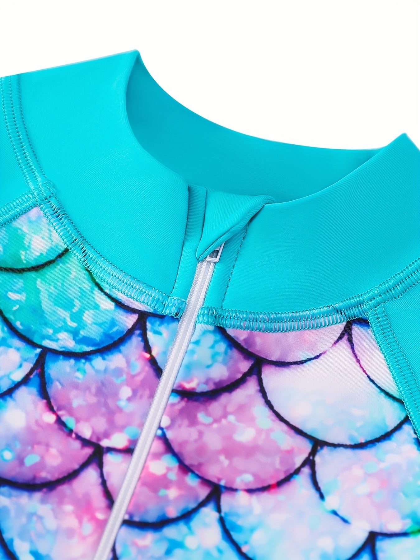 One-piece Enchanting Mermaid Swimsuit for Girls - Vibrant Colors & Stretchable Comfort - Ideal for Pool Parties & Beach Outings