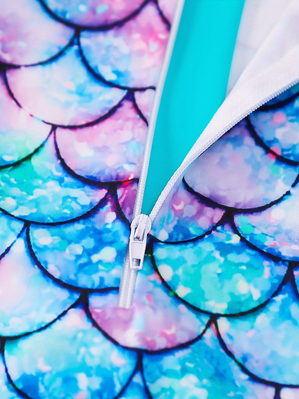 One-piece Enchanting Mermaid Swimsuit for Girls - Vibrant Colors & Stretchable Comfort - Ideal for Pool Parties & Beach Outings