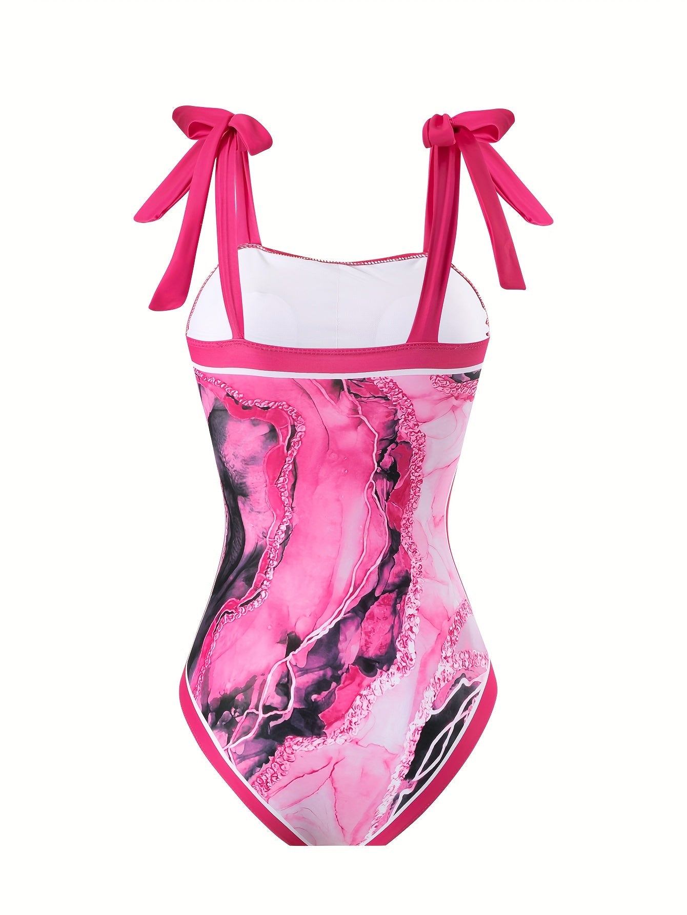 Women'S Off-Shoulder Marble Swimsuit with Sheer Strapless Swimwear - Brown and Golden Accents, High-Stretch Fabric, Perfect for Beach and Pool, Pool Swimsuit|Sleek Two-Piece Set|Subtle Embellishment