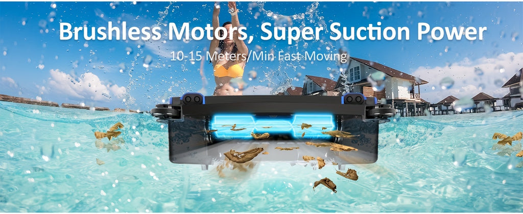 [Fast Arrival] Nichro Advanced Robotic Pool Skimmer - Robotic Pool Cleaners with Solar & Rechargeable Power, 2 Efficient Cleaning Modes, Automatic Obstacle Avoidance, Twin Salt Chlorine Tolerant Motors for Sparkling Clean Poo