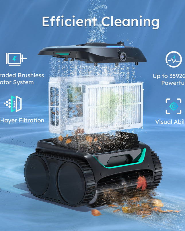 WYBOT C2 Vision Robotic Pool Cleaner Vacuum with AI Vision & Smart APP Control