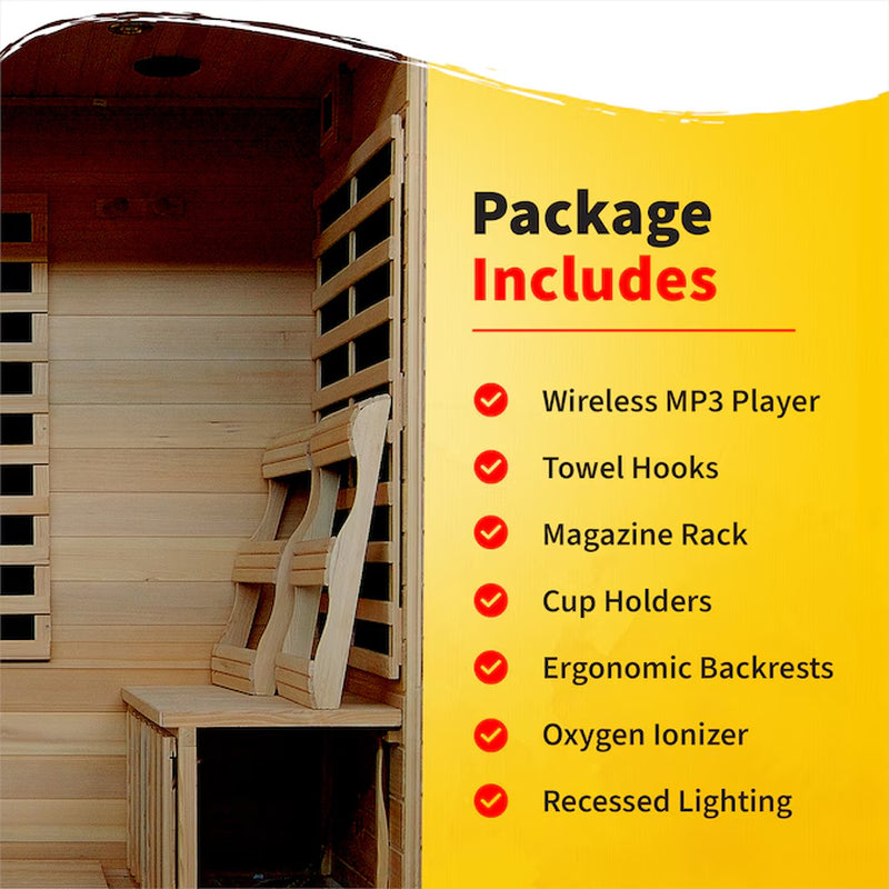 75-In H X 46-In W X 72-In D Hemlock Fir Wood Infrared Sauna