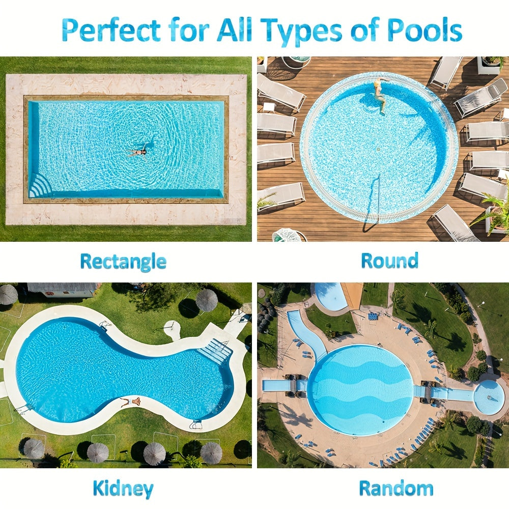 [Fast Arrival] Nichro Advanced Robotic Pool Skimmer - Robotic Pool Cleaners with Solar & Rechargeable Power, 2 Efficient Cleaning Modes, Automatic Obstacle Avoidance, Twin Salt Chlorine Tolerant Motors for Sparkling Clean Poo