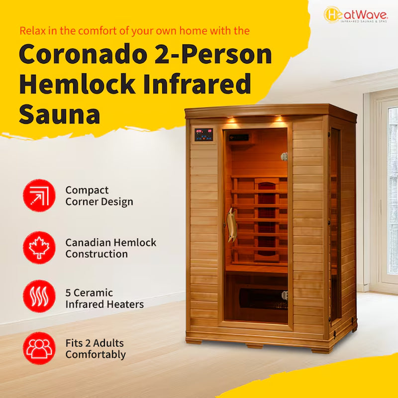 75-In H X 47.75-In W X 39.25-In D Hemlock Fir Wood Infrared Sauna