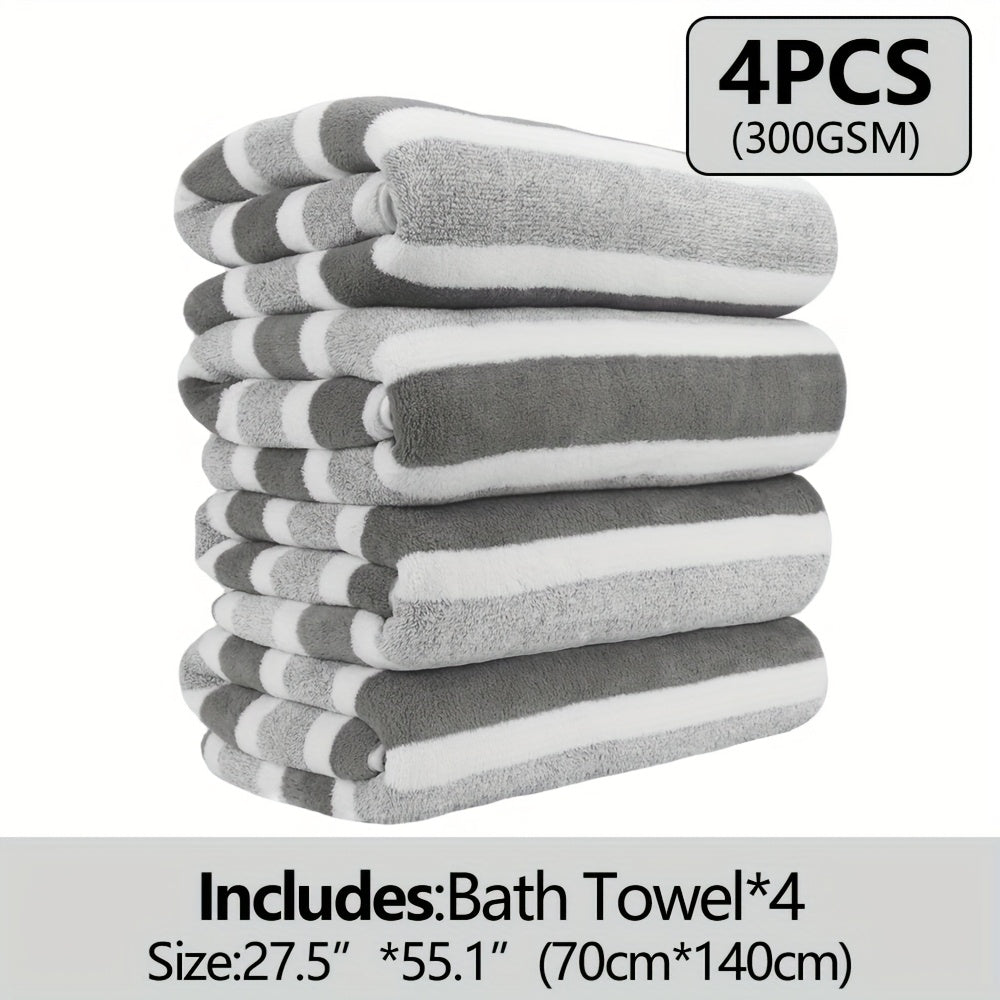 12pcs/ 8pcs/ 4pcs Bath Sheet, Extra Large Coral Fleece Bath Sheet, Large Bath Towels, Ultra-lightweight, Blazing Quick-Dry, Incredibly Absorbent, for Home, Gym, Pool, Spa 55.12*27.56ln Father's Day Gift, Valentine's Day Gift,