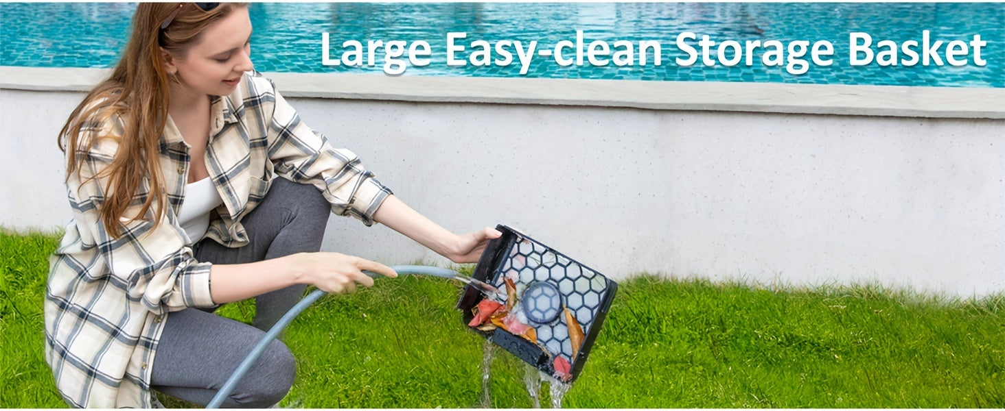 [Fast Arrival] Nichro Advanced Robotic Pool Skimmer - Robotic Pool Cleaners with Solar & Rechargeable Power, 2 Efficient Cleaning Modes, Automatic Obstacle Avoidance, Twin Salt Chlorine Tolerant Motors for Sparkling Clean Poo