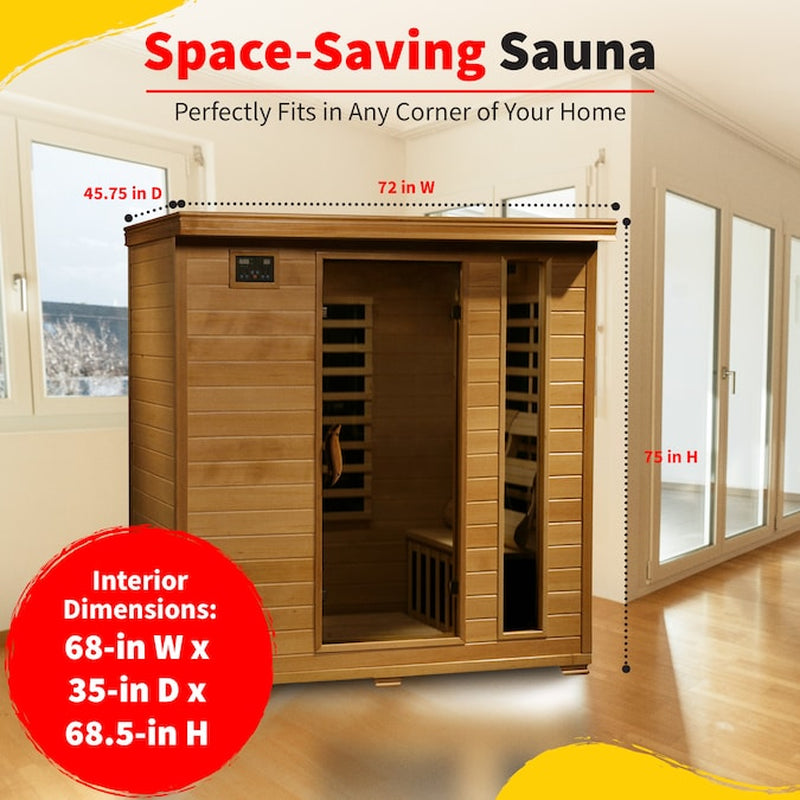 75-In H X 46-In W X 72-In D Hemlock Fir Wood Infrared Sauna