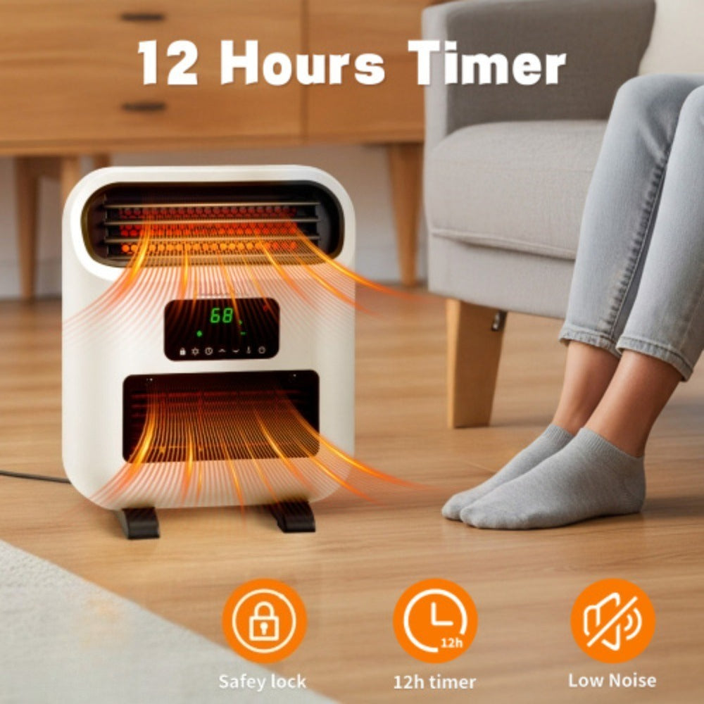 1500W Electric Space Heater with Fast Heating, Wall-Mountable or Floor-Standing Portable Heater Suitable for Home, Office & Bedroom - 3-Temperature Settings, 12H Timer, Overheat Protection & Tip-Over Switch, Compact Quartz He