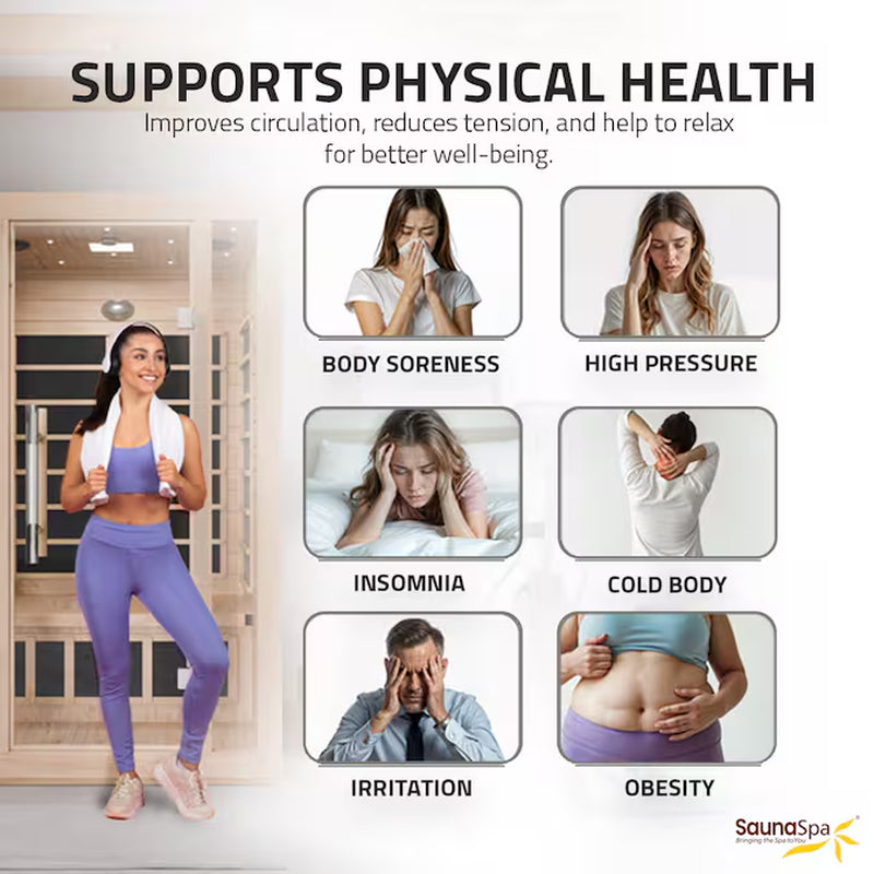 74.8-In H X 49.5-In W X 47-In D Wood Infrared Sauna