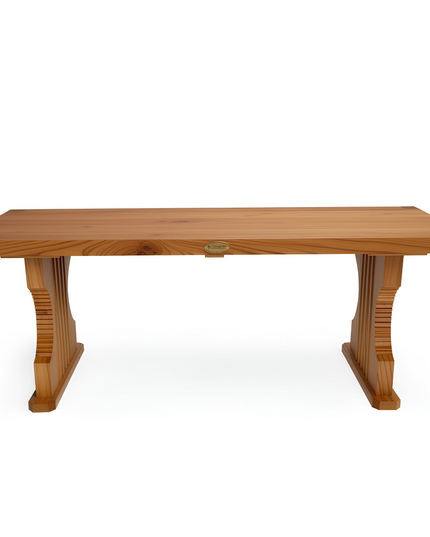 Wooden table on a white background