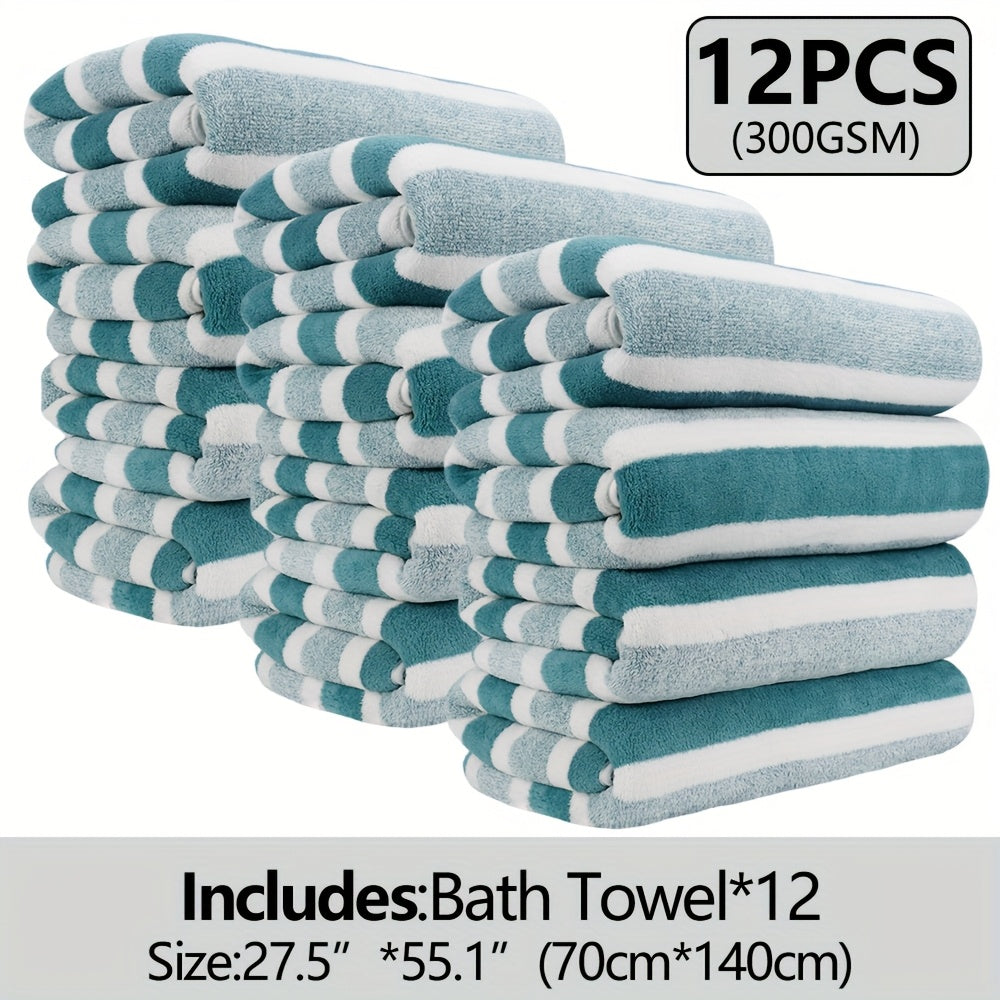 12pcs/ 8pcs/ 4pcs Bath Sheet, Extra Large Coral Fleece Bath Sheet, Large Bath Towels, Ultra-lightweight, Blazing Quick-Dry, Incredibly Absorbent, for Home, Gym, Pool, Spa 55.12*27.56ln Father's Day Gift, Valentine's Day Gift,