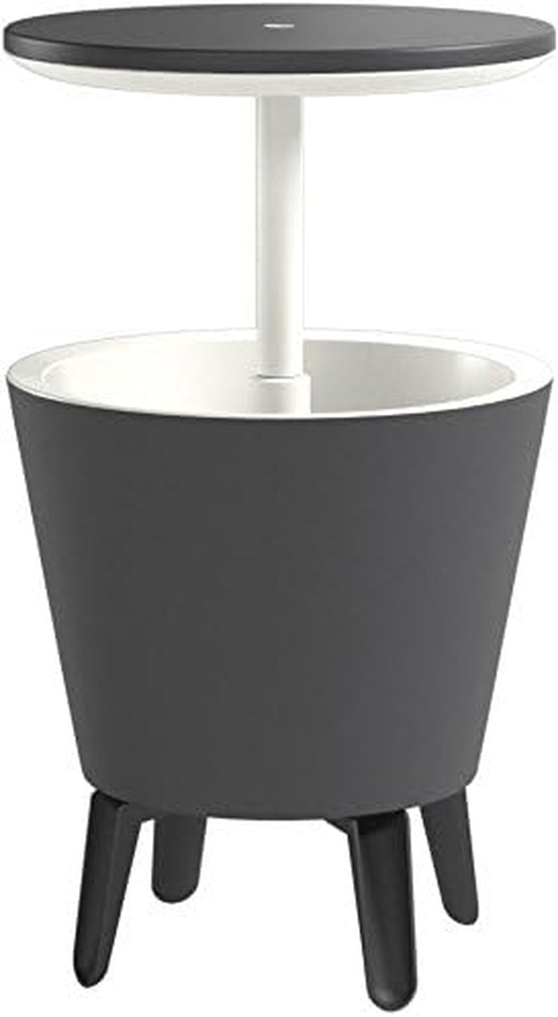 Chill in Style: Dark Grey Outdoor Patio Furniture with 7.5 Gallon Beer & Wine Cooler - Perfect for Parties and Relaxation!