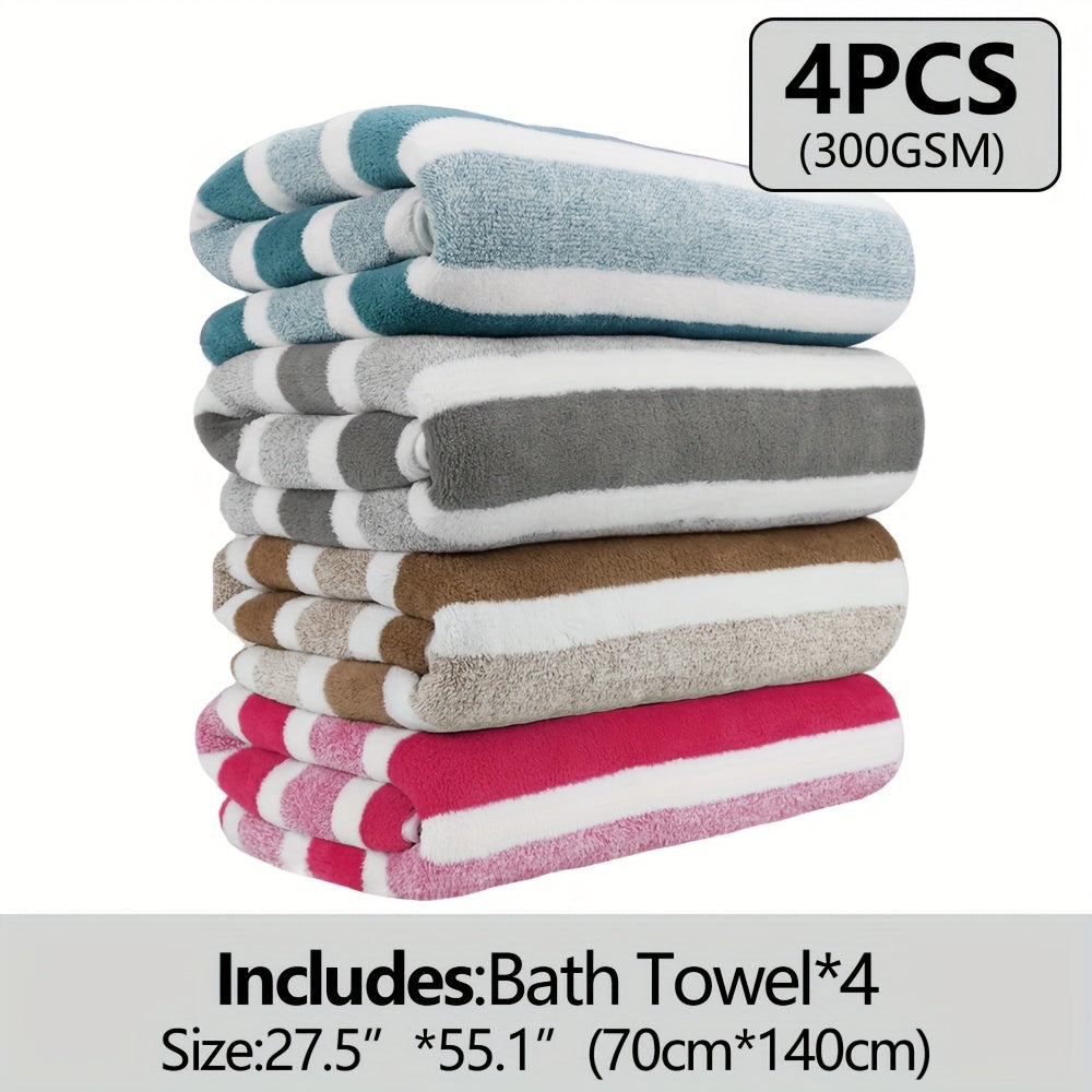 12pcs/ 8pcs/ 4pcs Bath Sheet, Extra Large Coral Fleece Bath Sheet, Large Bath Towels, Ultra-lightweight, Blazing Quick-Dry, Incredibly Absorbent, for Home, Gym, Pool, Spa 55.12*27.56ln Father's Day Gift, Valentine's Day Gift,