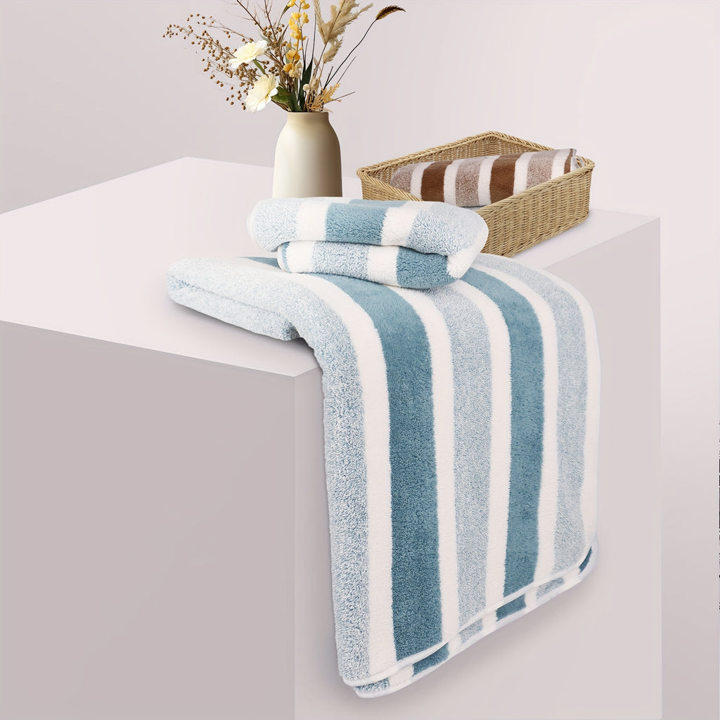 12pcs/ 8pcs/ 4pcs Bath Sheet, Extra Large Coral Fleece Bath Sheet, Large Bath Towels, Ultra-lightweight, Blazing Quick-Dry, Incredibly Absorbent, for Home, Gym, Pool, Spa 55.12*27.56ln Father's Day Gift, Valentine's Day Gift,