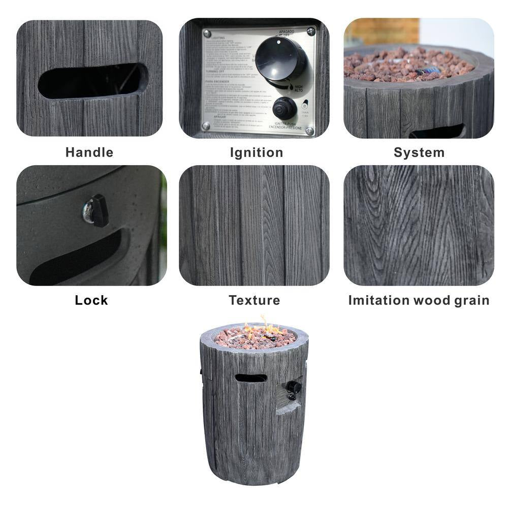 Penny Outdoor Vertical Wood Grain Effect Heater
